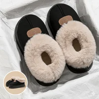 Fleece Lined Winter Slippers For Men Women With Ankle Cover Thick Sole Lightweight Eva Indoor Outdoor Warm Home Shoes Multiple C 4
