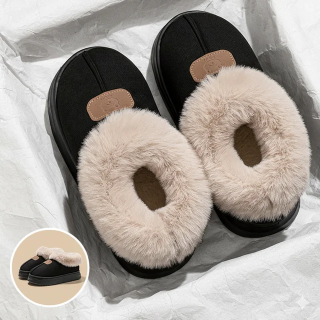 Fleece Lined Winter Slippers For Men Women With Ankle Cover Thick Sole Lightweight Eva Indoor Outdoor Warm Home Shoes Multiple C 4