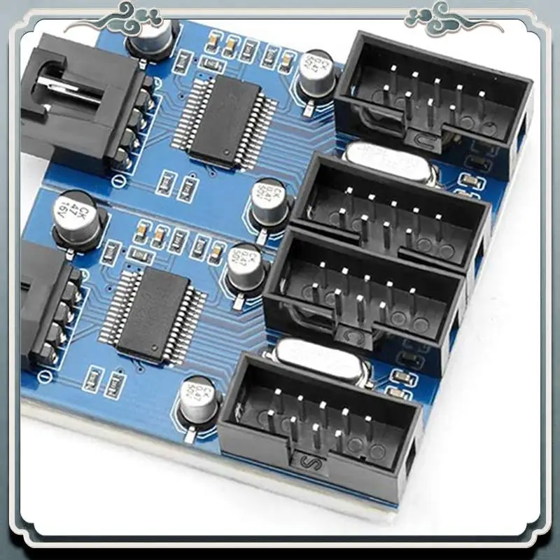 Premium 2X Motherboard USB 2.0 9Pin Header 1 To 4 Extension Hub Splitter Adapter Converter 30CM 9-Pin Internal Cable