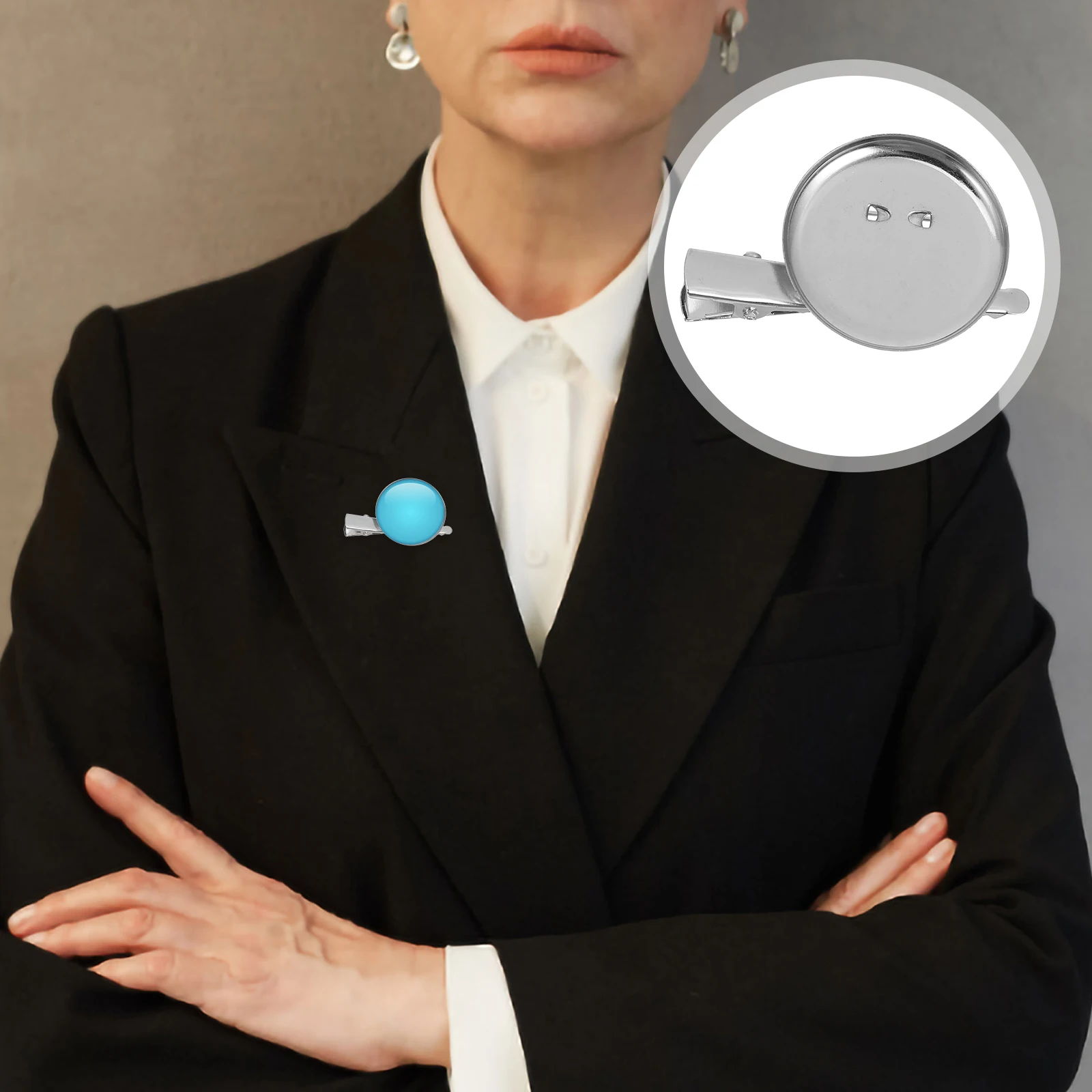 20 PCS Disc Pin Brooch Clamp Findings Coat Hanger Making Accessories