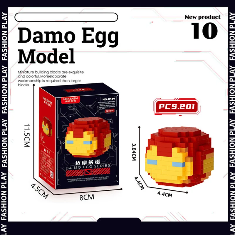 SuperHero Damo Egg Model Building Blocks Anime Figure Spider Man Dead Attendant Image Dolls Children Puzzle Assembly Toy Bricks