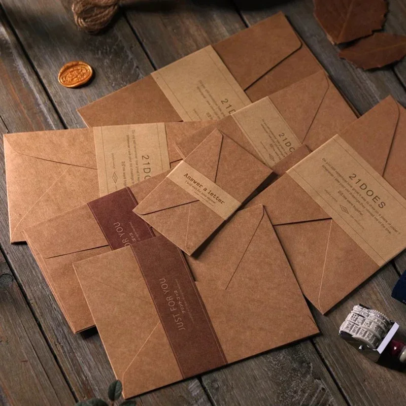 10pcs/lot 17.6x12.8cm Envelope for Wedding Invitation Kraft Paper Vintage Business Ticket Storage Bag Gift Box Western Envelopes