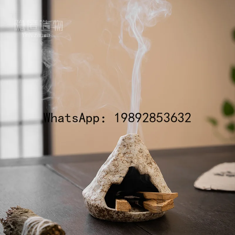 

X-21 handmade small fireplace burning tray living room tea table ignited ceramic incense burner