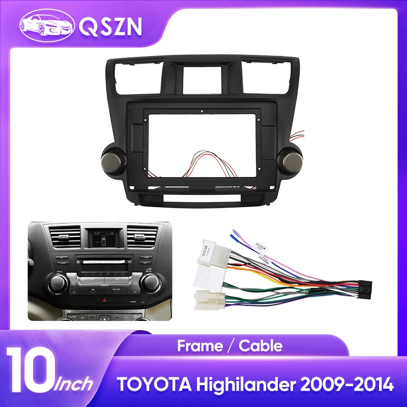 10 Inch Car Frame Fascia Adapter Android Radio Dash Fitting Panel Kit For TOYOTA Highilander 2009 2010 2011 2012 2013 2014