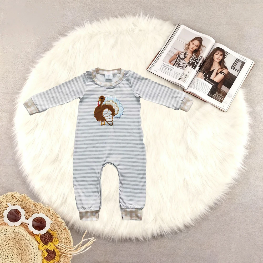 

10.16 Зимние комбинезоны для маленьких мальчиков, комбинезоны с длинными рукавами на День Благодарения и Турции для маленьких мальчиков