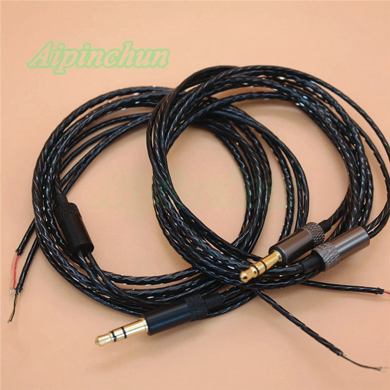 Aipinchun – Jack 3 pôles 3.5mm, câble Audio pour écouteurs, réparation de casque, remplacement, 18 fils à noyau en cuivre, 125cm, 3 couleurs, AA0197
