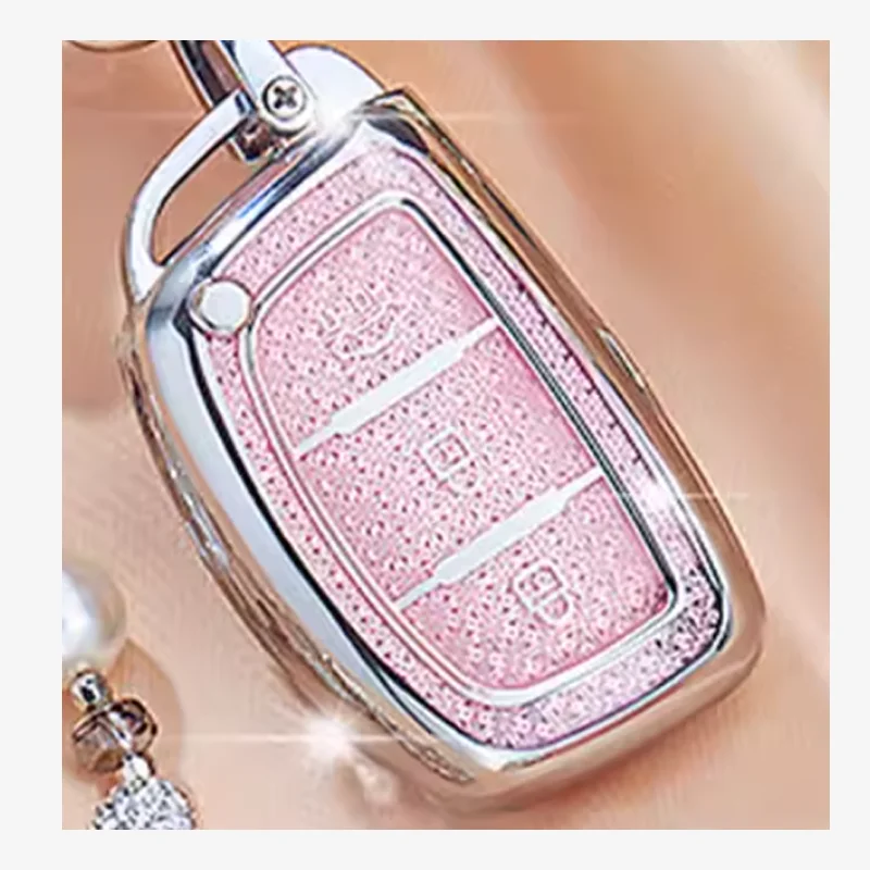 

Автомобиль для Hyundai Solaris Ix35 Ix45 ELANTRA Santa Fe HB20 Verna 3-кнопочный чехол для дистанционного ключа Брелок-сумка Брелок Кристалл Розовый ТПУ