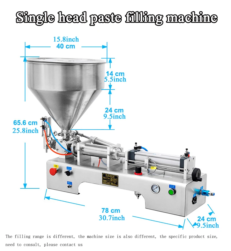 Máquina pneumática de enchimento de pistão horizontal para pasta PBOBP, automática e máquina de enchimento de líquidos para óleo cosmético, perfume, detergente