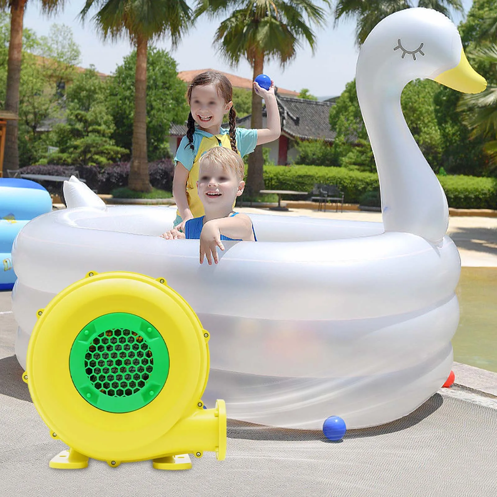 

Green&Yellow Air Blower(No Assembly Required) - US Standard Plug&English Manual, For Inflatable Bouncers/Tents/Castles