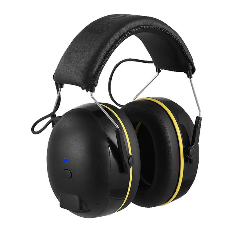 Hearing Protector with Bluetooth Wireless Technology, 24 dB NRR, Hearing Protection Safety Earmuffs,Black，Yellow