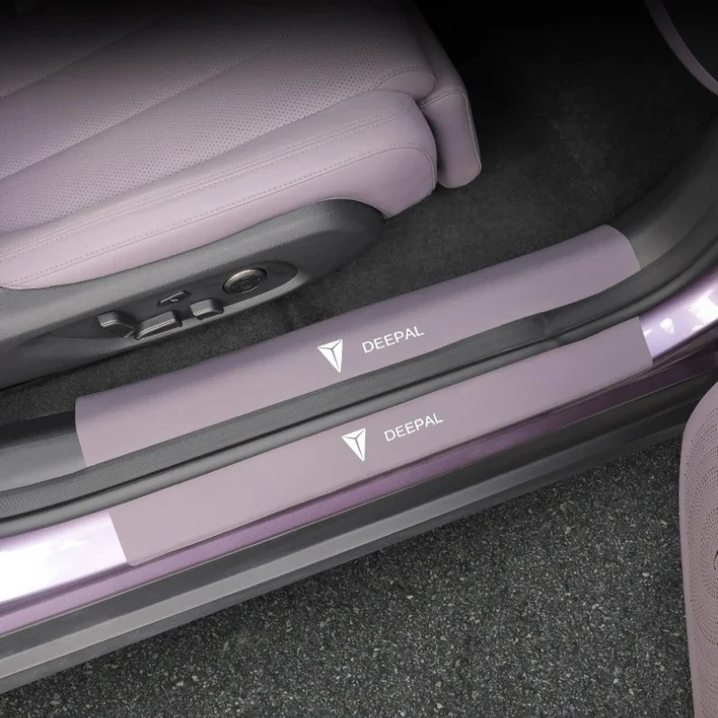 

Накладки на пороги из кожи для Changan DEEPAL L06, защитные наклейки, аксессуары для тюнинга салона автомобиля