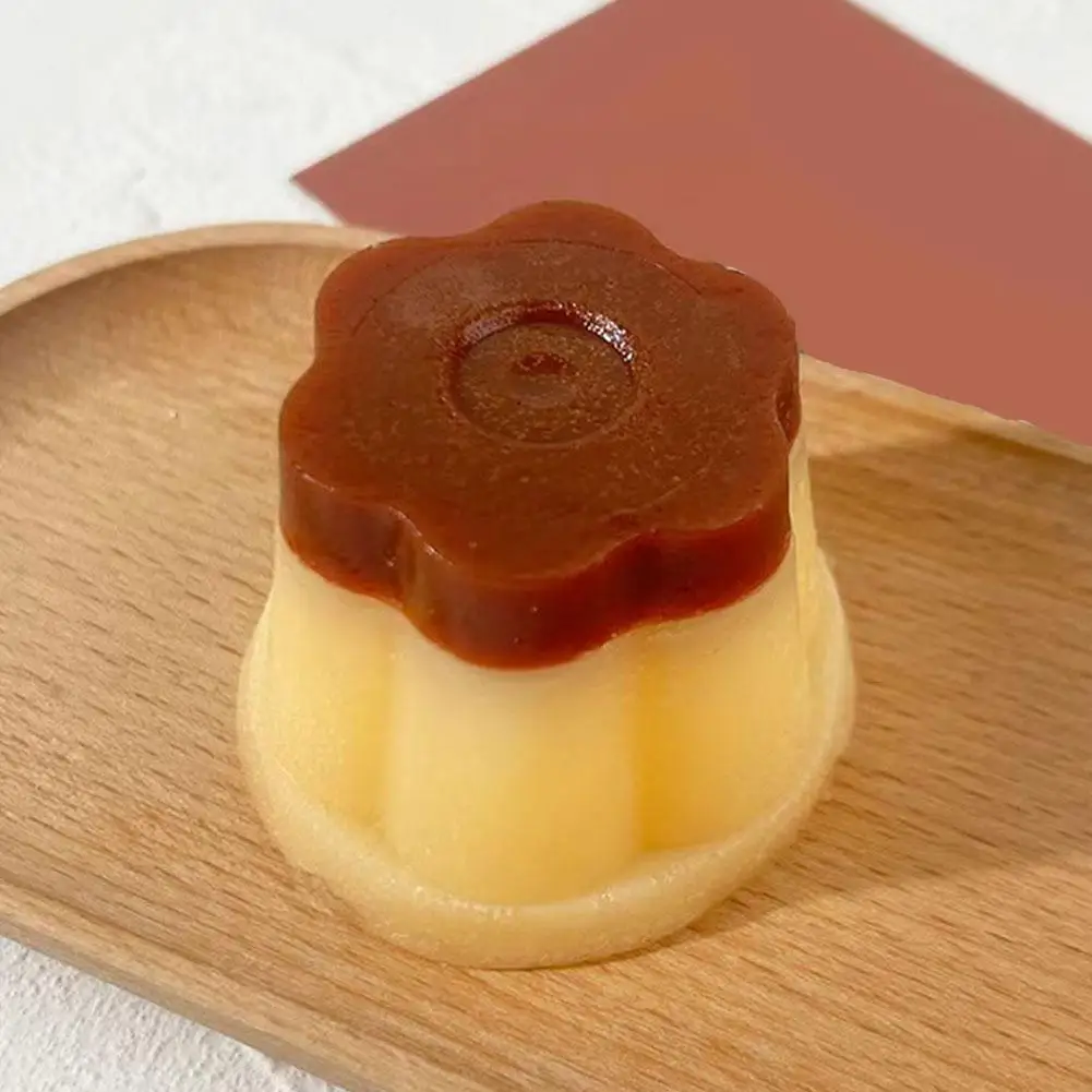 Simulation Caramel Pudding Squeezing Soft Q Elastic Two-color Pudding Decompression Toy TPR Soft Glue Food Play Jelly Toy