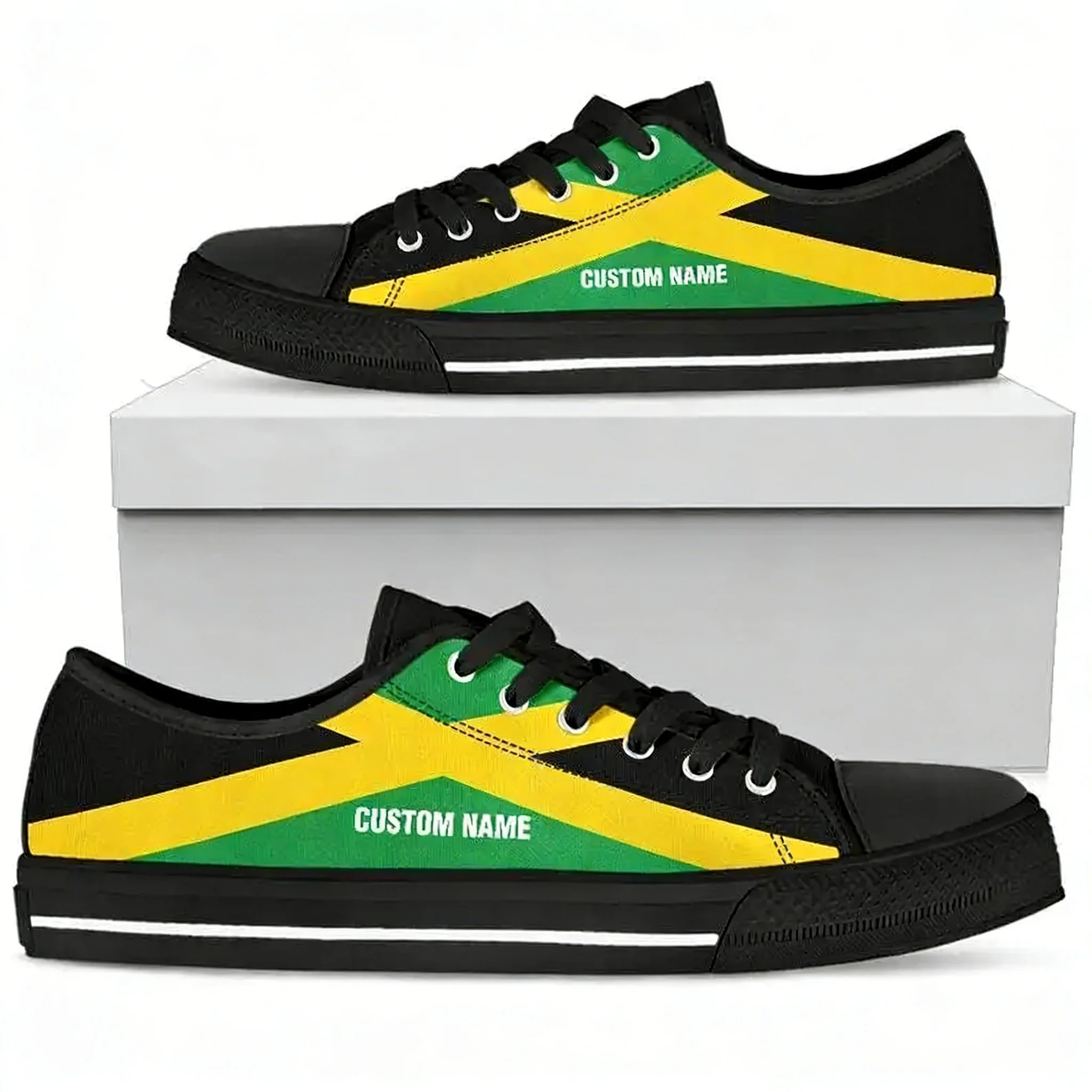 

Кроссовки с флагом Ямайки, модные низкие кеды для мужчин, женщин и подростков, парные кеды из канваса, обувь на заказ