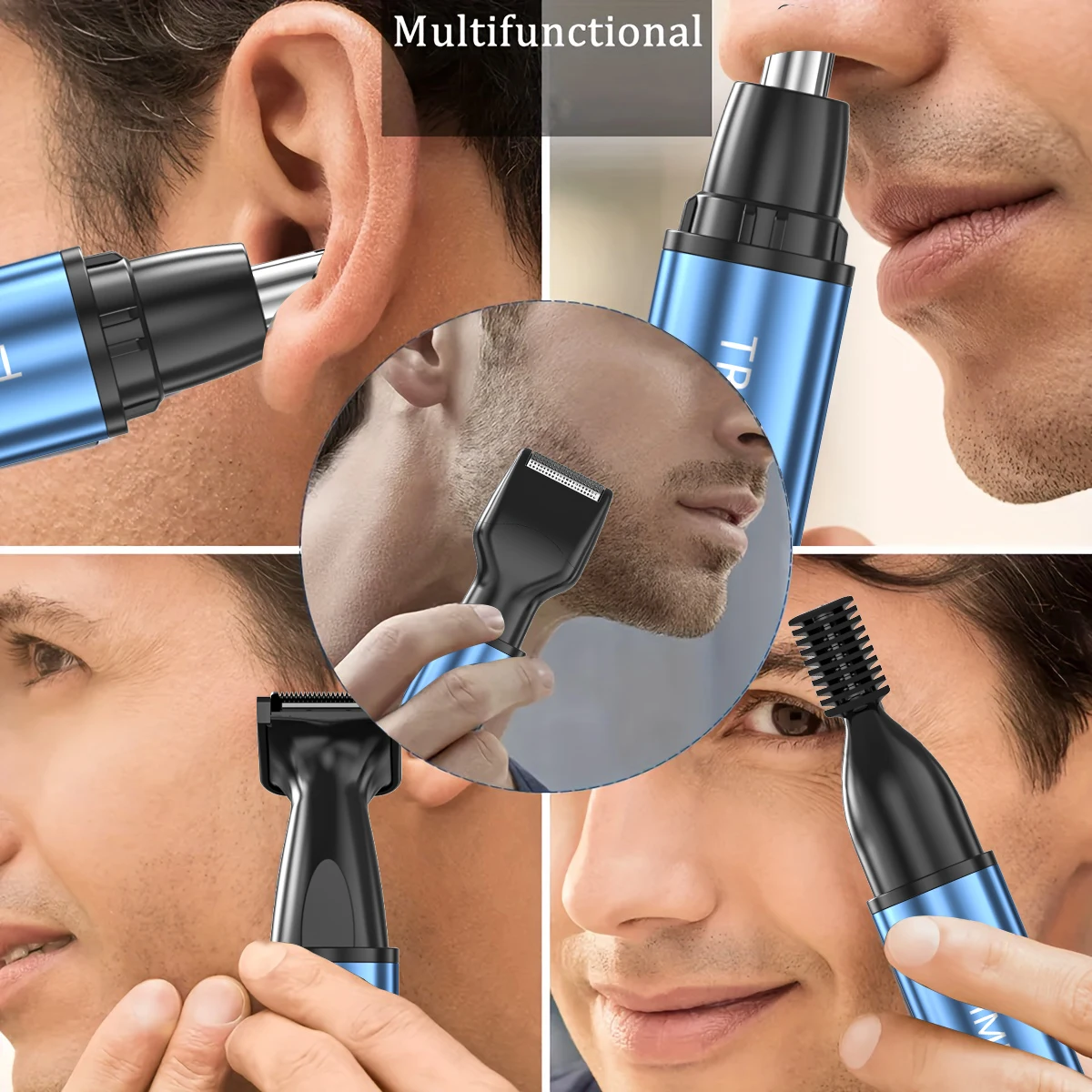 ماكينة تشذيب شعر الأنف الكهربائية أربعة في واحد، ماكينة حلاقة صغيرة لسوالف السوالف، ماكينة تشذيب شعر الأنف