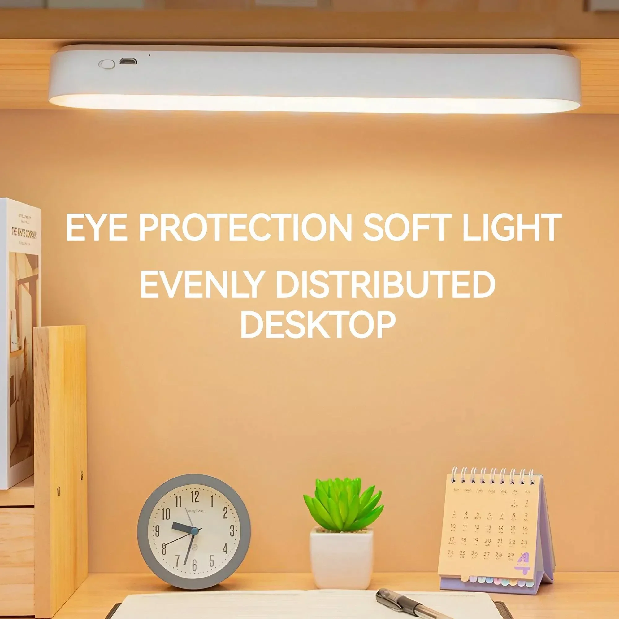Rechargeable Dual-use Three-color Temperature Desk Lamp Energy-saving Multifunctional Dormitory Lamp 26cm Portable Light