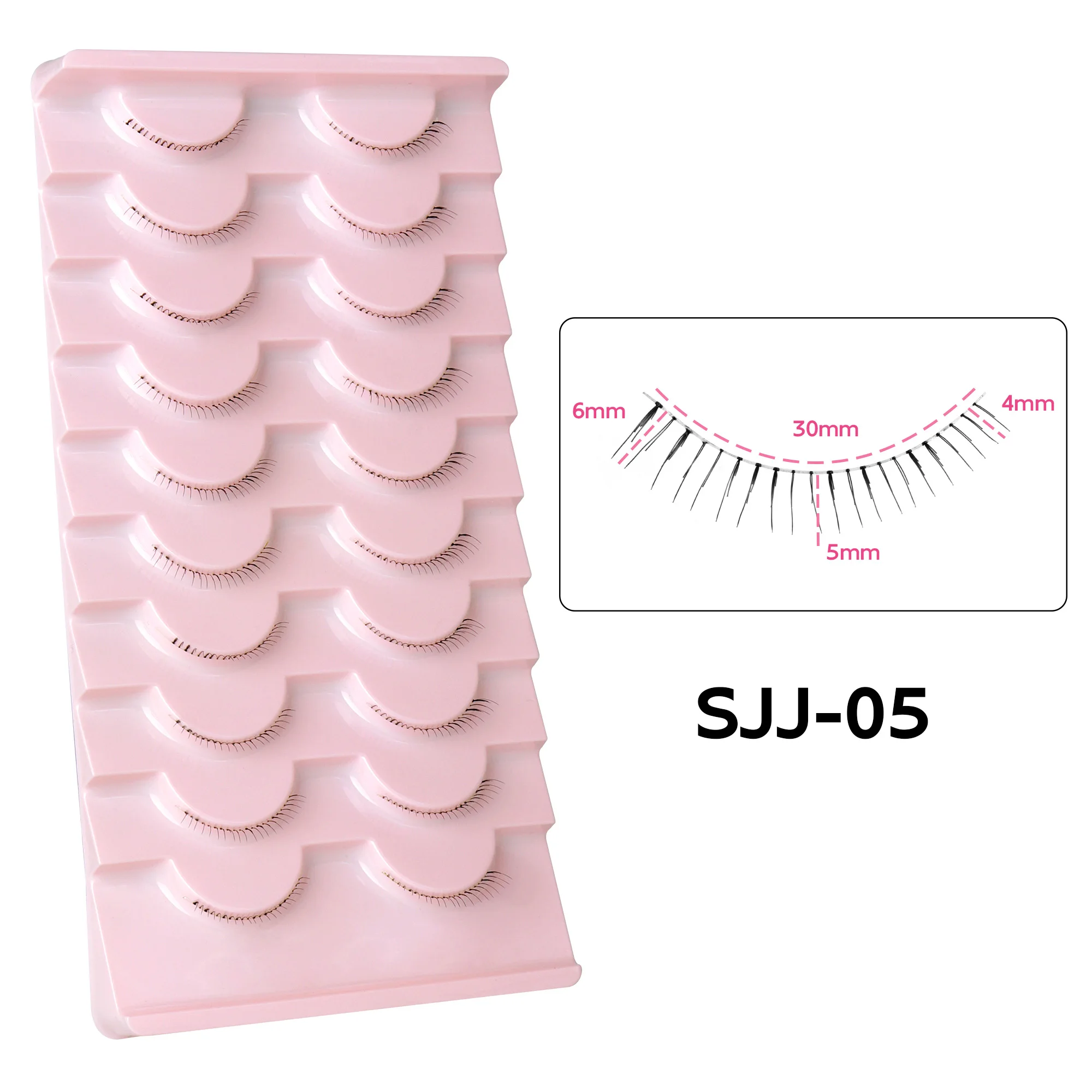10Pairs Untere Wimpern Manga Untere Wimpern Klar Band Wispy Kleine Flamme Unter Wimpern Koreanische Make-Up Cosplay Werkzeuge