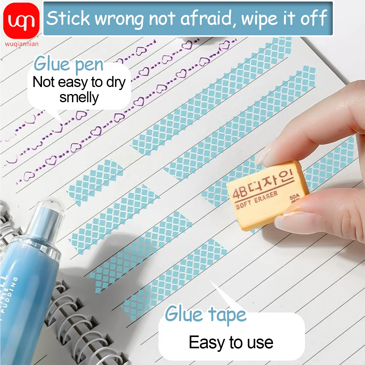 WNQ-4PCS Reusable Dot Dispensing Double Sided Adhesive Process Conveyor Belt 0.24 ×16.40 Feet Use Crafts Office DIY Scrapbooking