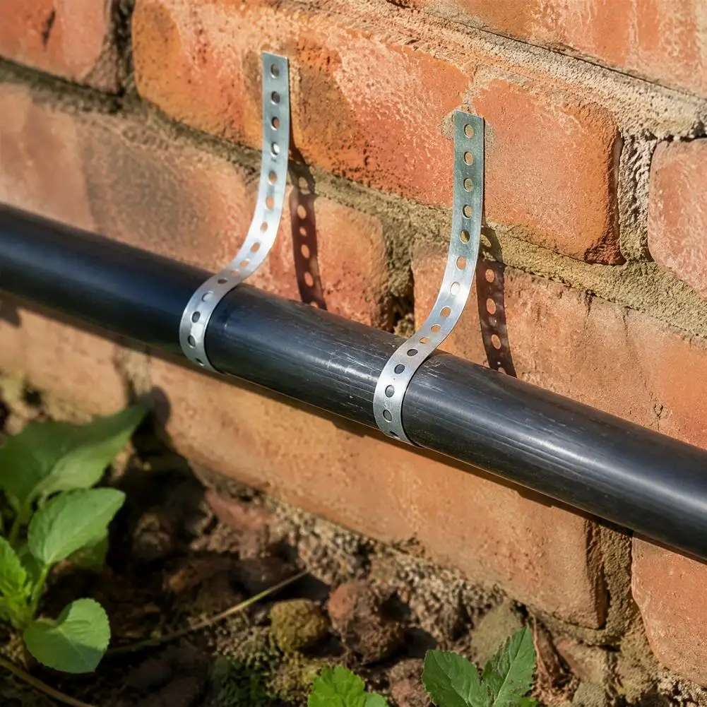 Metal Strapping for Pipes Galvanized Metal Pipe Strap with Predrilled Holes 24-gauge Carbon Steel Hanging Support Flexible