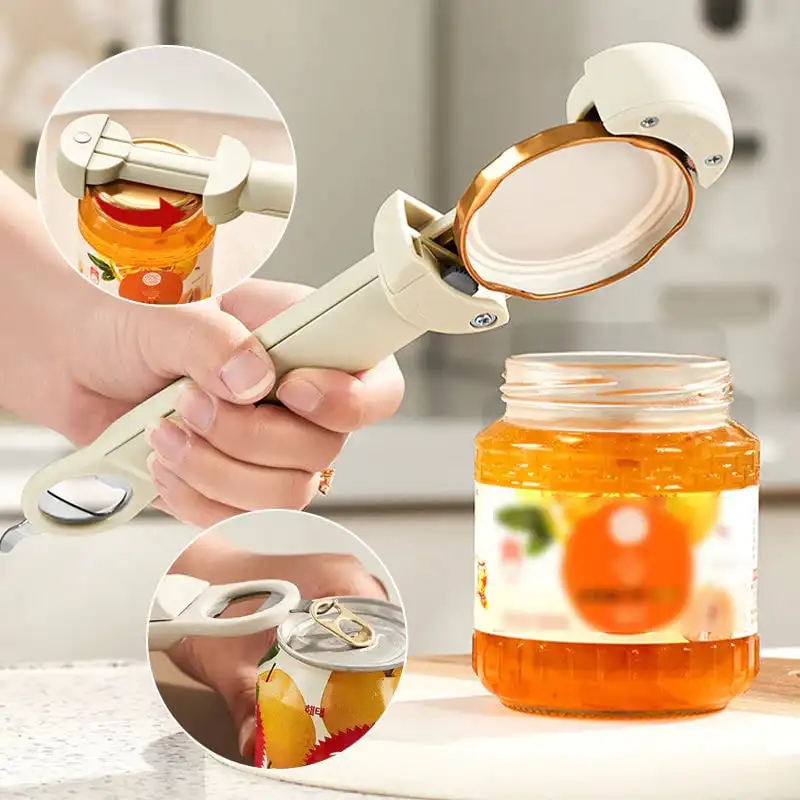 2.5-9.5cm Adjustable Lid Multifunctional Retractable Bottle Opener Stainless Steel Can Opener Wine Beer Opener Kitchen Gadget