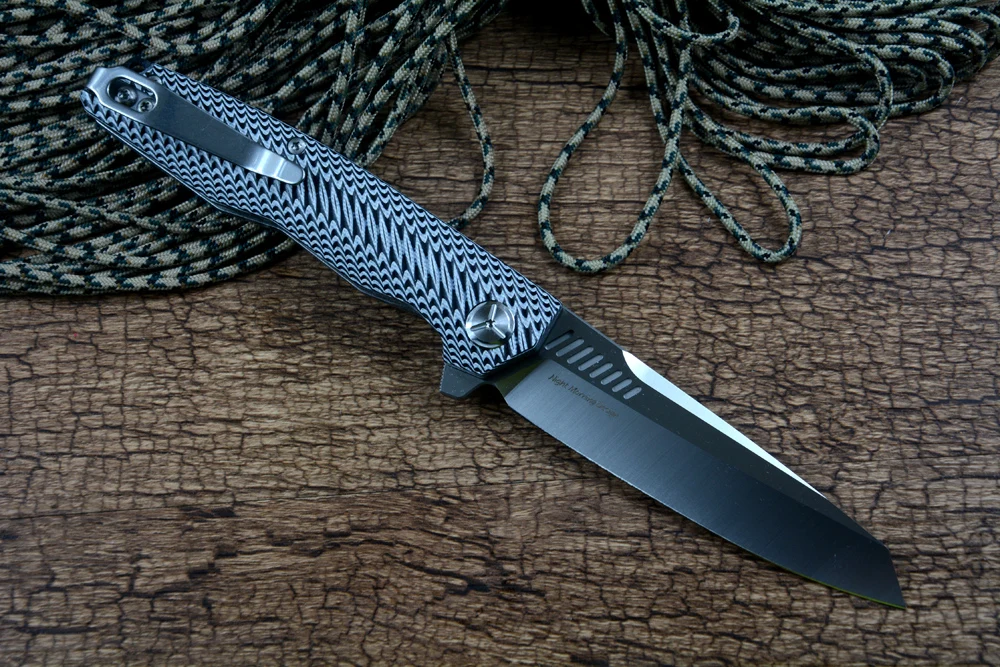 TWOSUN TS16 G10 Folding Knife D2 Satin Blade Ceramic Ball Bearing Washer Outdoor Camping Adventure EDC Knives Gift Tools