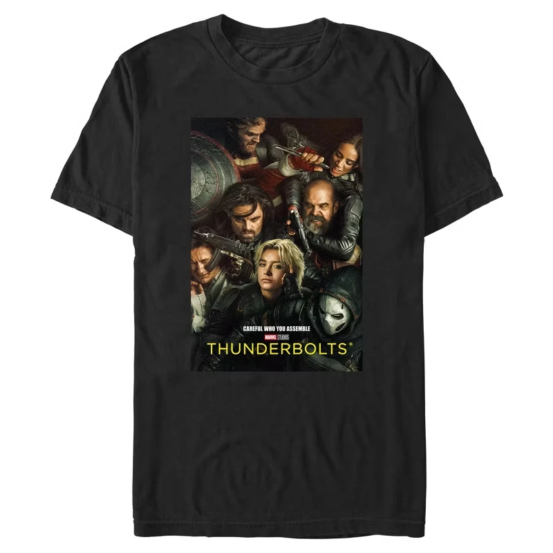 Heren Marvel: Thunderbolts Group Poster T-shirt Los en ademend T-shirt voor heren en dames