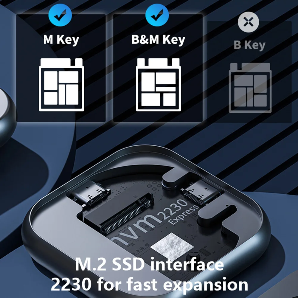 قاعدة توسيع مغناطيسية رفيعة للغاية من النوع C M.2 NVMe SSD USB 3.2 PD شحن سريع يصل إلى 10 جيجابت في الثانية لأجهزة الكمبيوتر المحمول iPhone 17 16 15 iPad PS5 #5