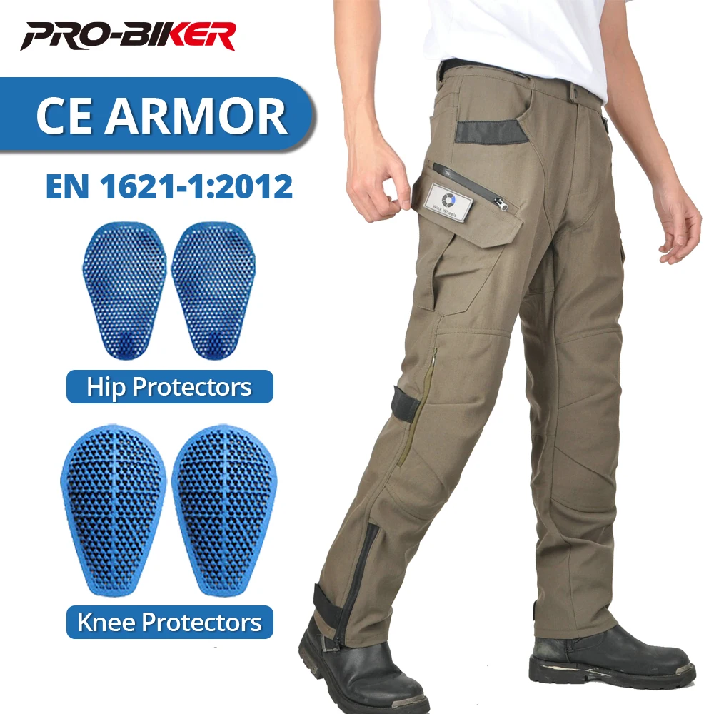 

All Seasons Motorcycle Pants Built-in CE Protective Pads Outdoor Motocross Riding Pants Anti-Fall Wear-Resistant Motorbike Pants