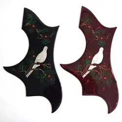 Acoustic Guitar Pickguard Self-adhesive Hummingbird Pickguard Dove Thickness 2mm Black & Brown For Acoustic Guitar