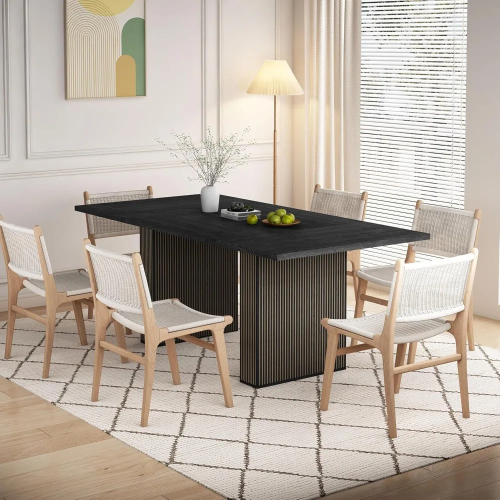 78-Inch Modern Farmhouse Rectangular Dining Table – Spacious Kitchen & Dining Room Long Table