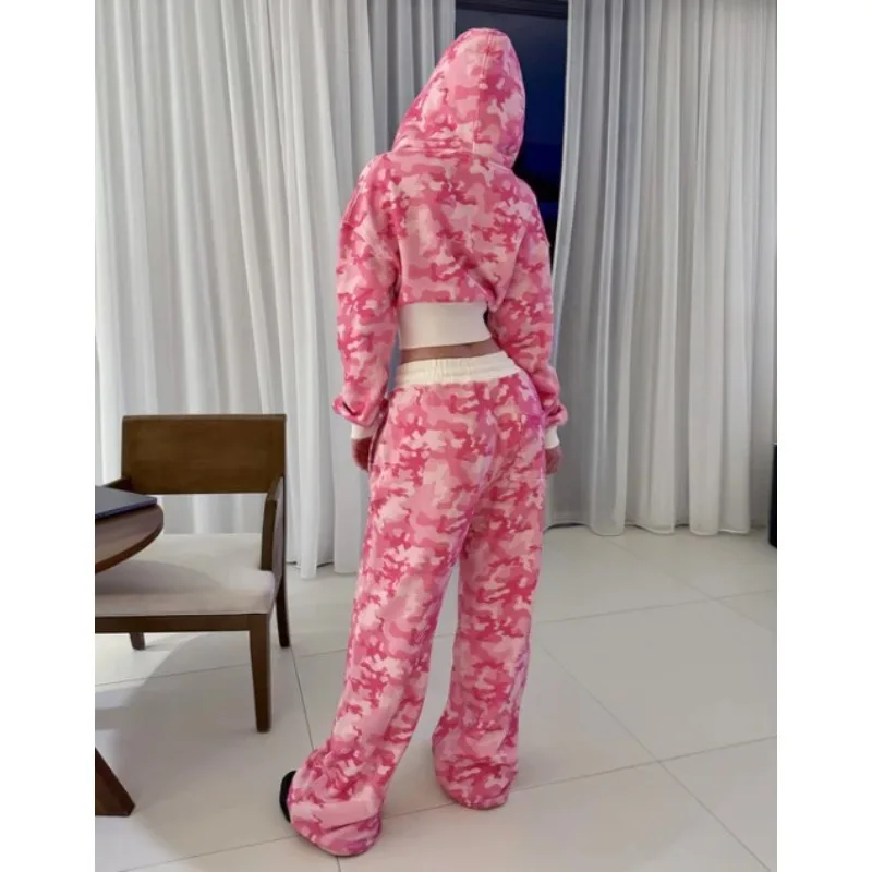 New Cross-border Hip-hop Zipper Hoodie From Europe America Street Spice Y Hoodie High Street Sweatpants Set Fashion Womenswear