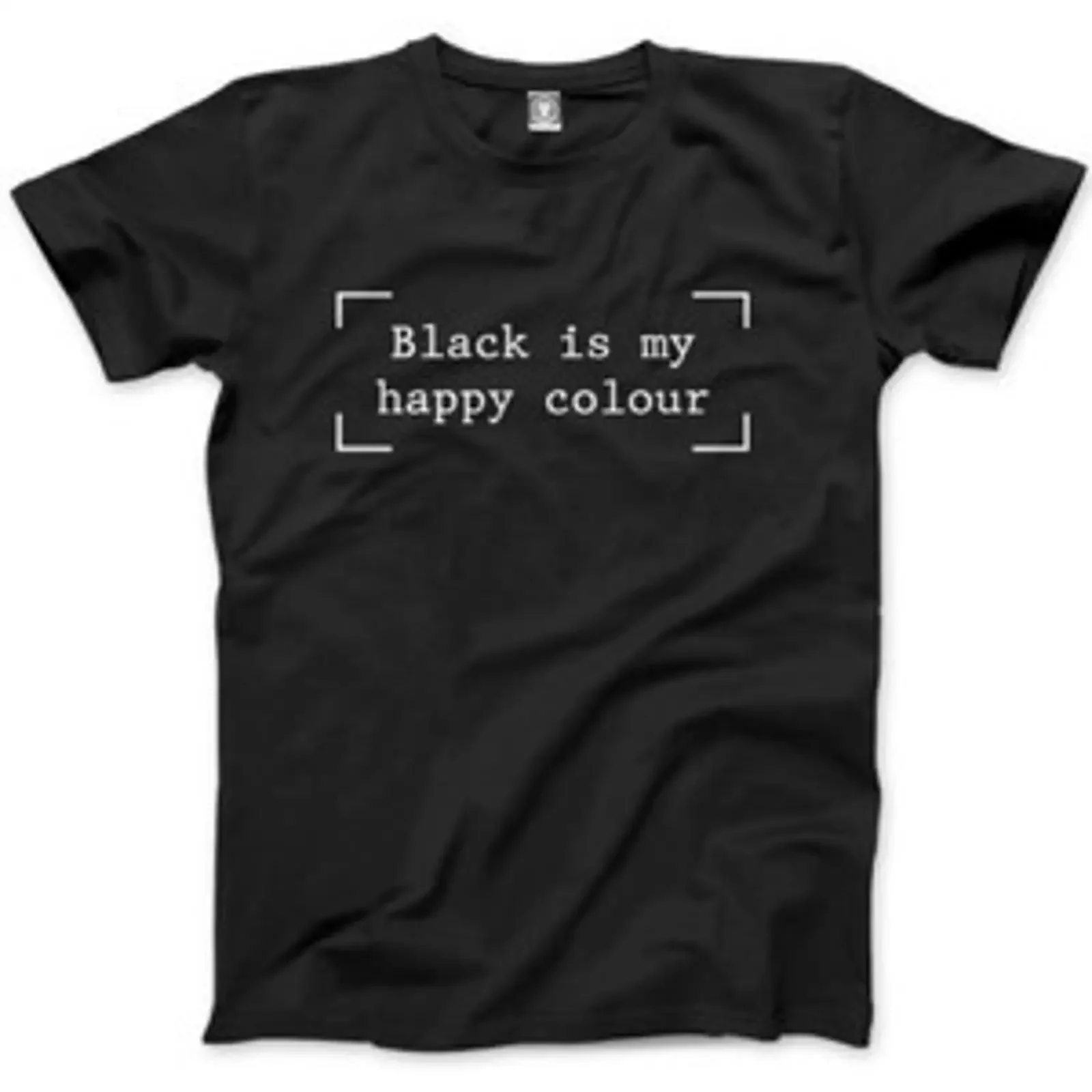 Camiseta negra con la frase 'Black is my Happy Colour' estilo gótico, hipster, Moody, Kinder, vintage, lavada, para uso diario, streetwear, versátil