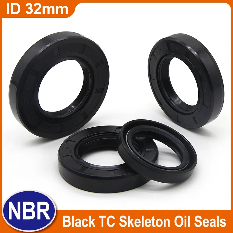 

TC NBR Oil Seal ID 32mm OD 42mm ~ 72mm THK 7/8/10/12mm Nitrile Rubber Oil Resistant Double Lip Skeleton Rotating Shaft Gaskets