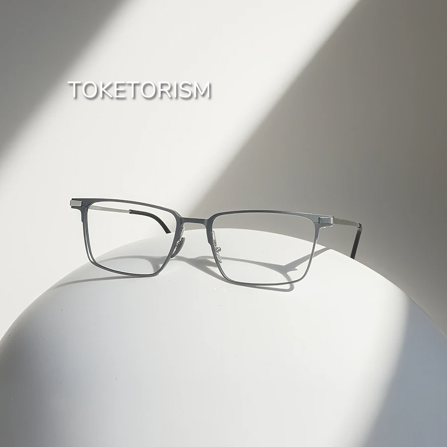 

Toketorism Quality Business Glasses Men's Large Rectangle Spectacles Frame Titanium Eyeglasses Fashion Eyewear