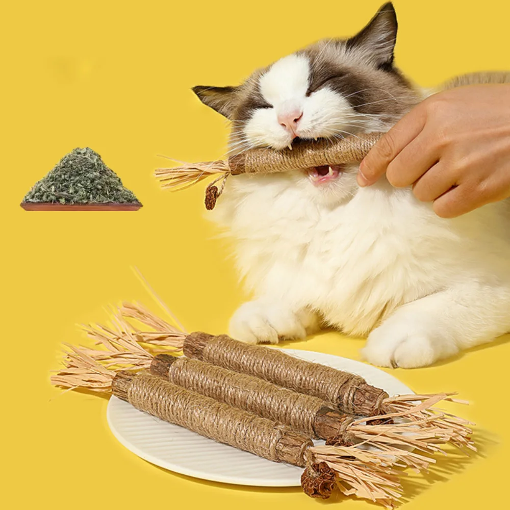 

1/3/5pcs Cat Cleaning Teeth Chew Stick Toys Pet Snacks Sticks Natural Stuff with Catnip for Kitten Catnip Teasing Chew Toys