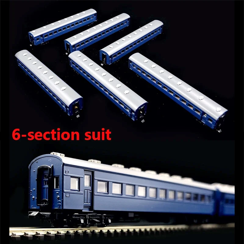 TOMIX-Modèle de train à l'échelle N, ensemble de 6 sections, voiture de rail de passager de la série 1/150, jouet bleu, 98779