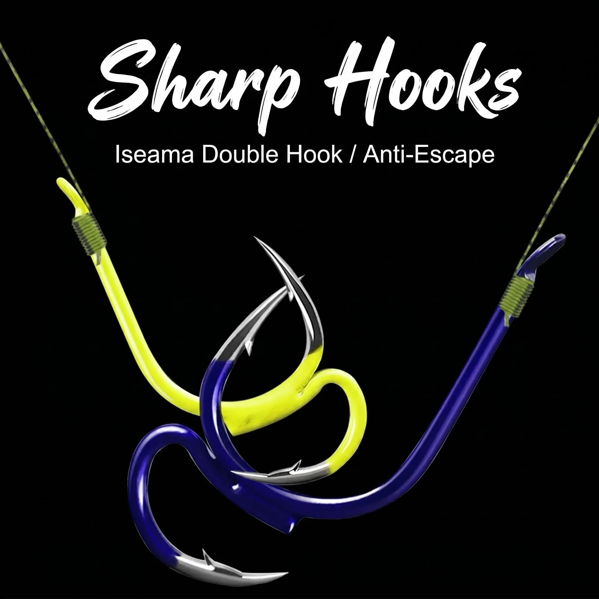 5-Piece Set of Fishing Hooks, Pre-Tied with Finished Sub-Lines, Double Hooks, I Love Invention, Mother-and-Child Double Hooks, I