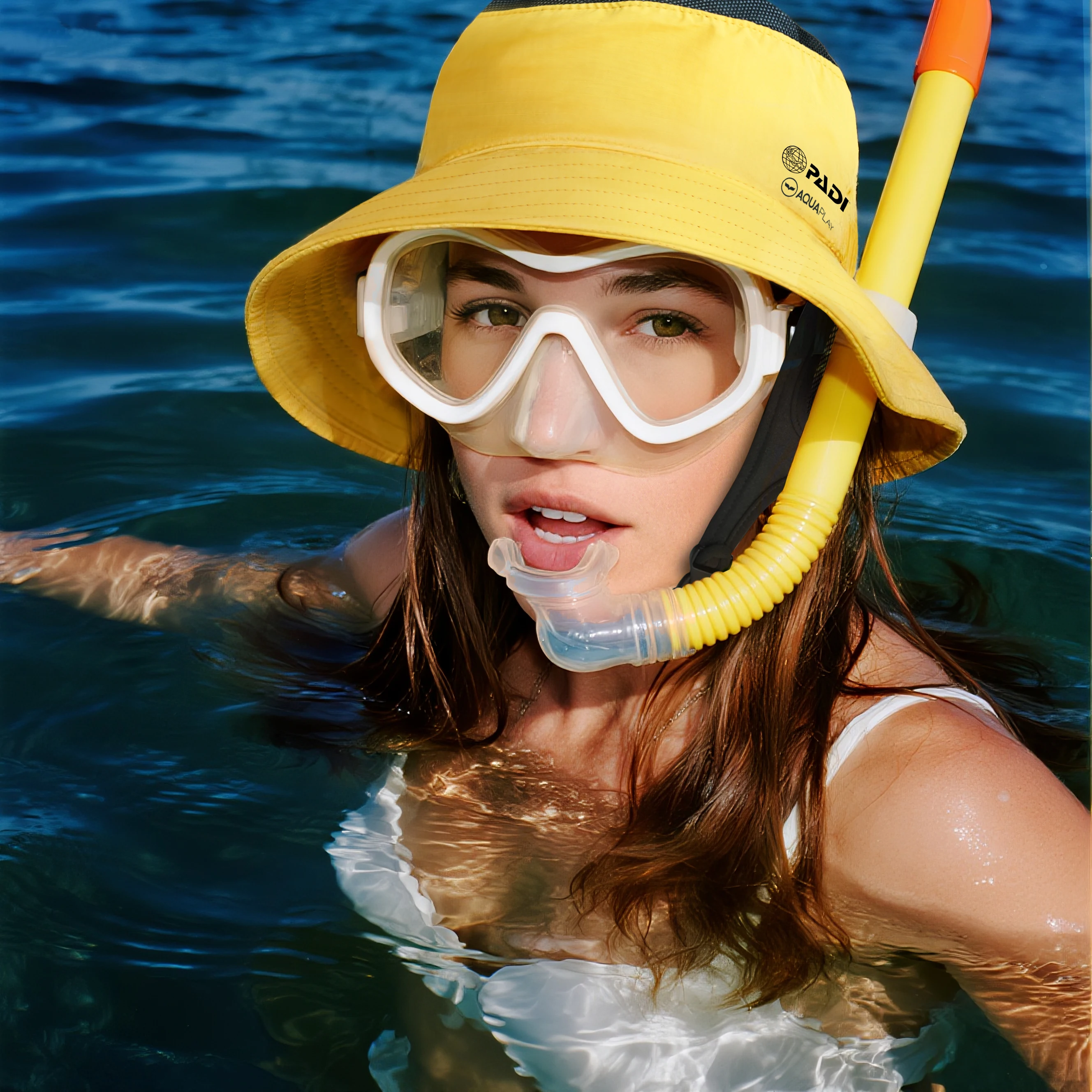 

AquaPlay Adult Snorkeling Cap Sun Hat Surf Beach Drainage Cap Fisherman Hat Underwater Sunscreen Yellow Hat Fashion Hiking Cap