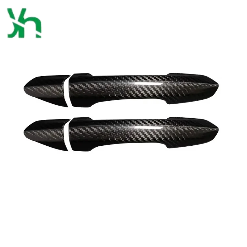 ل 2015 + فورد موستانج ألياف الكربون غطاء مقبض الباب الخارجي ملحقات الأداء