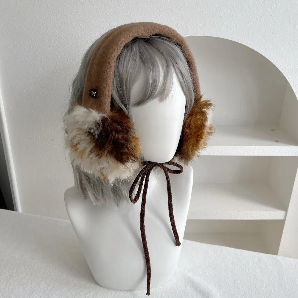 Faux Lambswool Thick Neck Warmer Crossed Wrap Reversible Winter Scarf Faux Fur Double Sided Neck Wrap Outdoor