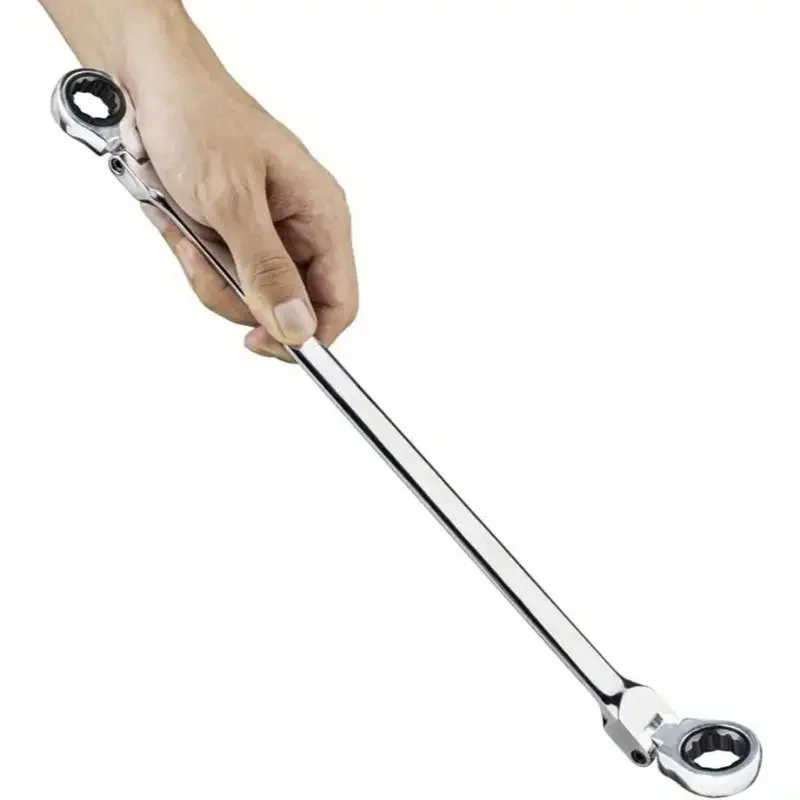 

Extra Long Flex-Head Ratcheting Wrench Double Box End Wrenches Metric 8-19mm CR-V Steel