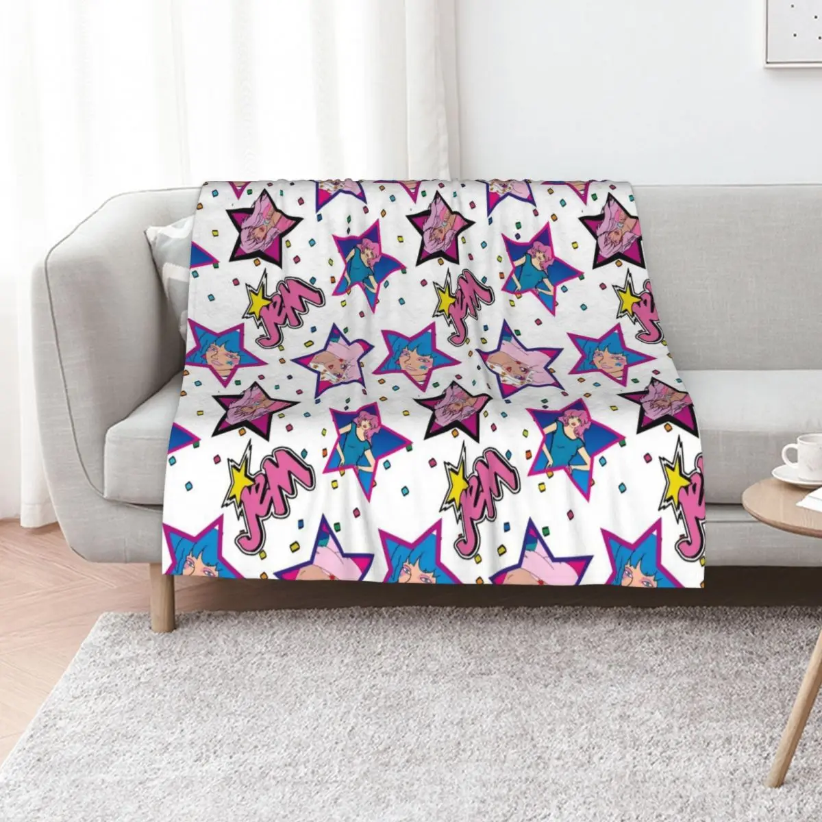 

jem and the holograms Throw Blanket bed plaid Large Thermal Decoratives Blankets