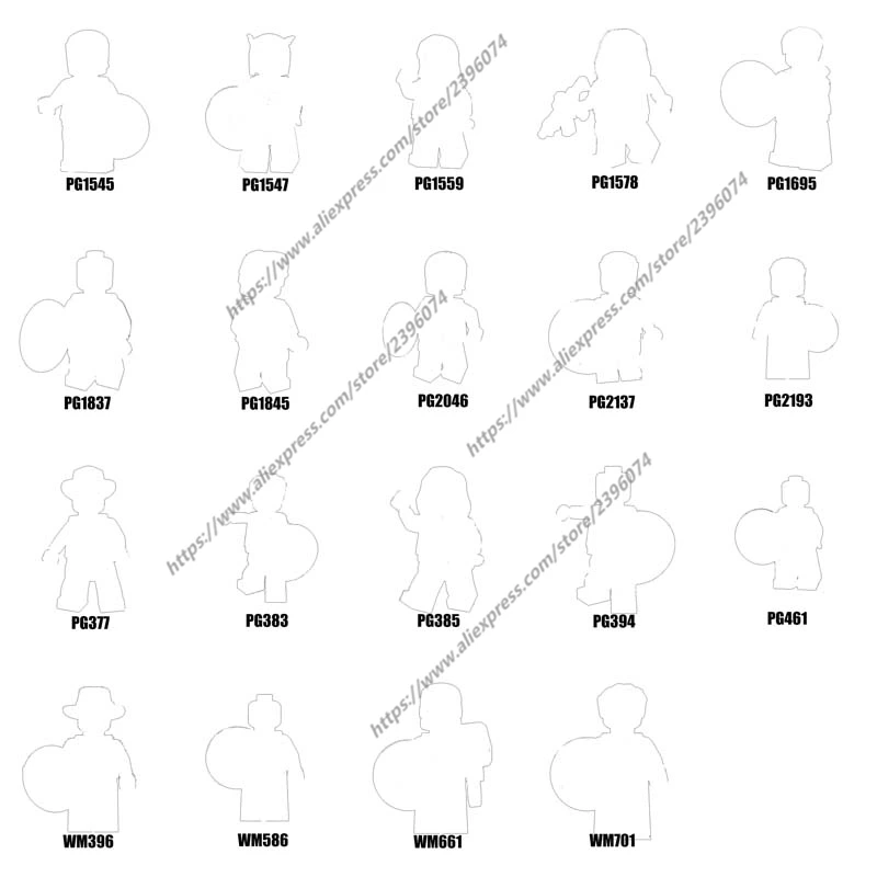 Figuras de acción de 1 piezas, juguetes de bloques de construcción, PG377, PG383, PG385, PG394, PG461, PG1545, PG1547, PG1559, PG1578, PG1695, PG1837, Series-030