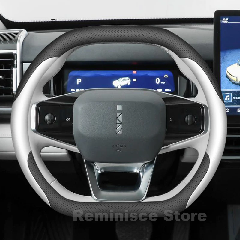 

Leather Car Steering Wheel Cover for chery jaecoo 6 ev j6 ICAR 03 2024 2025 2026 Auto Steering Wheel Cover jaecoo 6 Accessories