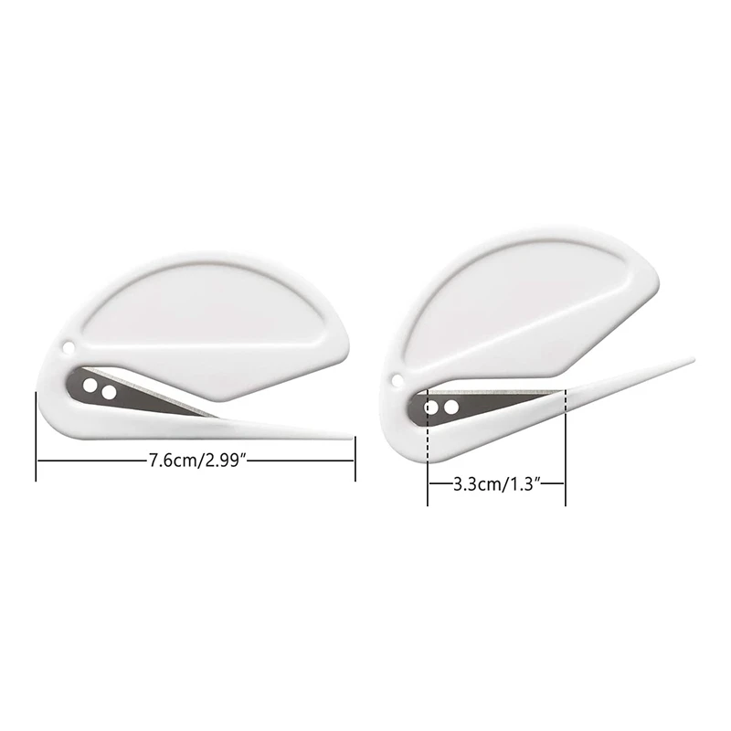 Taglierina per carta A66F, tagliacarte, taglia buste in ABS, tagliacarte per posta con coltello per carta a lama, tre confezioni, bianco