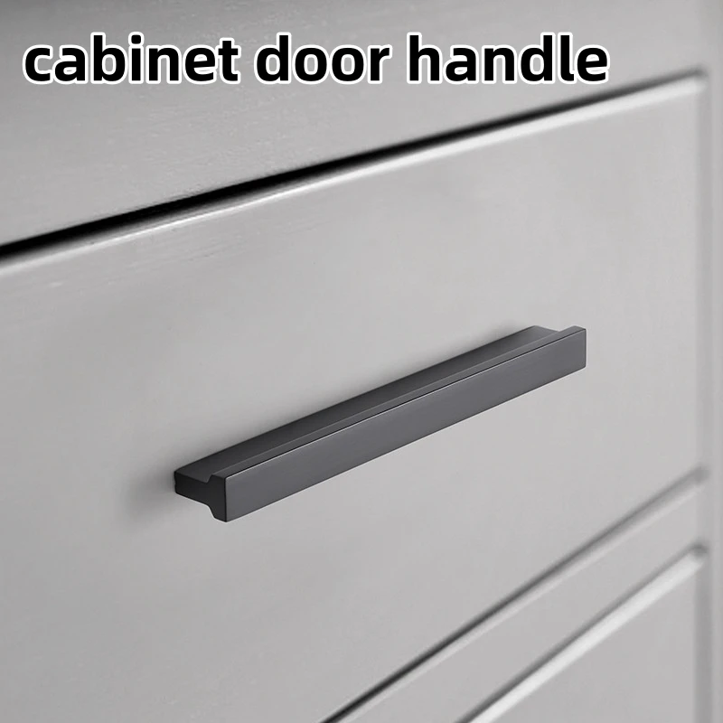 

Aluminum Alloy Cabinet Door Handle T-shaped/curved Edge Wardrobe Door Drawer Cabinet Handle Gold/black Handles for Furniture