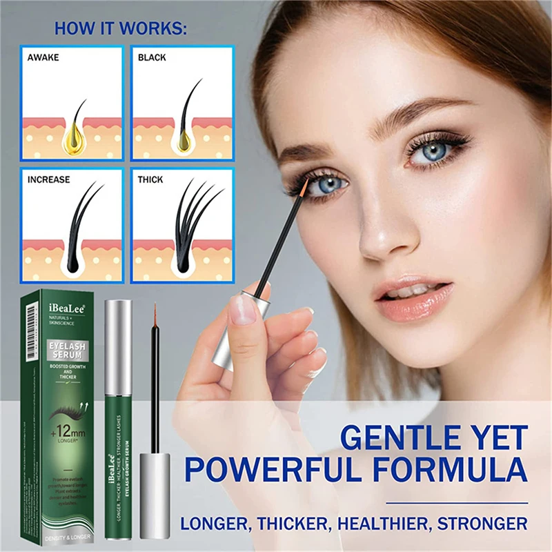 Soro de crescimento rápido dos cílios Natural Eyelash Enhancer, mais completo, Cílios mais grossos, Produtos para o crescimento do cabelo, Eye Care Cosmetic, 7 Dias