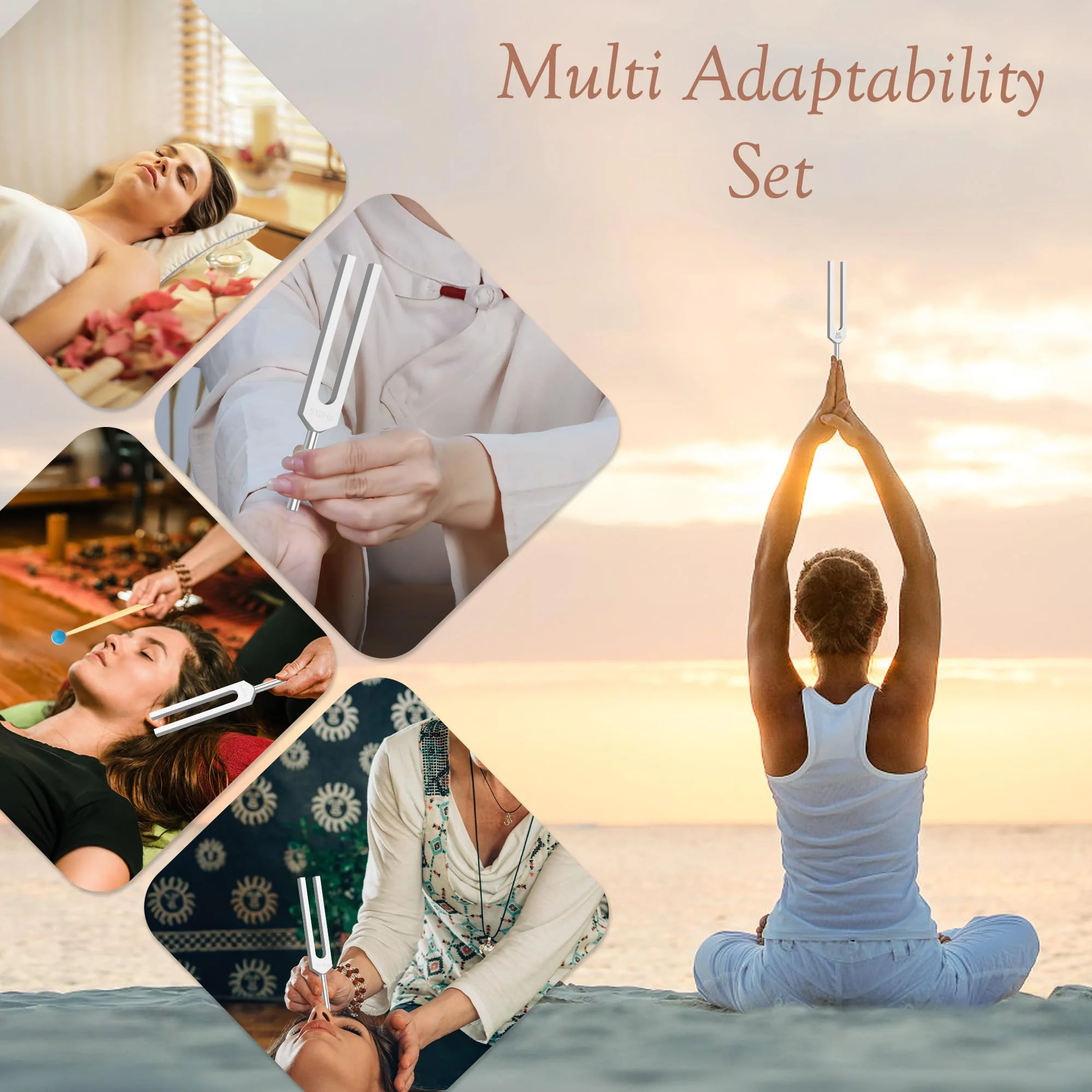 Miwayer 512Hz Tuning Fork, Solfeggio Vibration Therapy Tool for Deep Calming, Body Pain Relief, Chakra Balance & Energy Restorat view 5