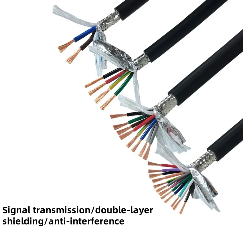 UL2464 كابل محمي 22AWG 24AWG 26AWG خط التحكم النحاسي 2/3/4/5/6/8 كابل محمي للزوج الملتوي الأساسي