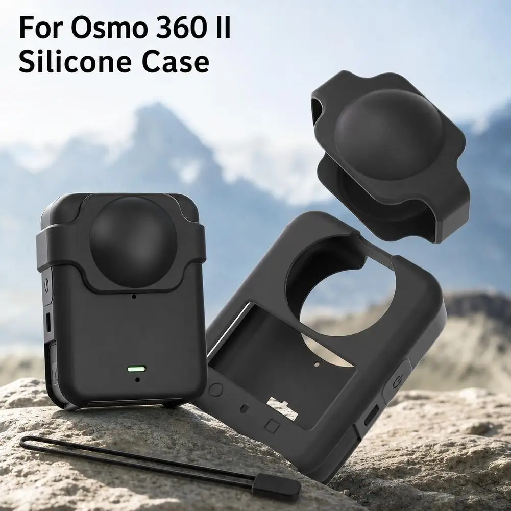 For DJI Osmo 360 Action Camera Silicone Protective Case Skin Lens Cap Cover Anti-Scratch Shockproof Accessories