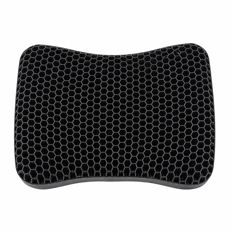 Black Bamboo Charcoal TPE Gel Honeycomb Grid Washable Jelly Silicone Neck Support Breatha BambooHoneycombStyl, 52x35x8-10cmAdult
